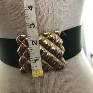Vintage Buckle Stretch Belt Gold/Olive Vintage | Accessories | Vintage Buckle Stretch Belt  main image 2
